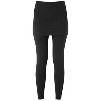 Women's Essentials Super Soft Organic Cotton 2‑In‑1 Skirted Leggings, Black, Large