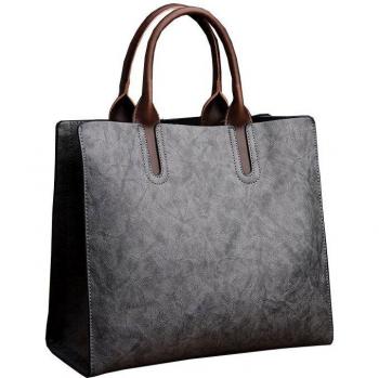 Casual PU Leather Top-Handle Handbag