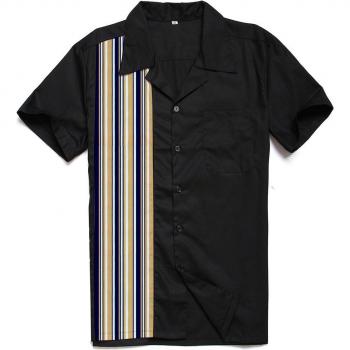 Striped Retro Beach Rockabilly Shirt – Men’s 80s Club Collar