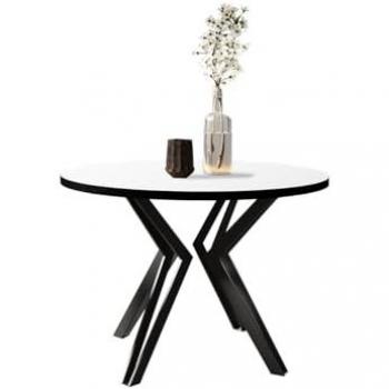 Tavolo Estensibile Oswego 111, Bianco e Nero, 76cm, Truciolare Laminato e Metallo