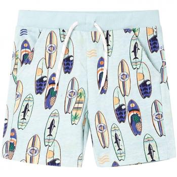 Kids' Soft Blue Melange Drawstring Shorts 128