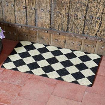 Black Checkerboard Outdoor Welcome Mat