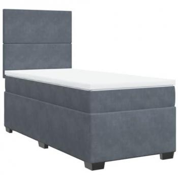 Dunkelgraues Boxspringbett 90x190 cm mit Matratze von vidaXL