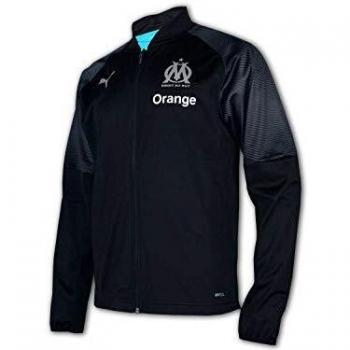 PUMA Mens Olympic Club Jersey Hoodie, Medium, Black/Blue