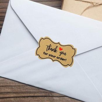 Etiqueta Gourmet 250 – Pegatina de Agradecimiento y Papel Kraft