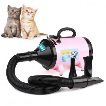 MVPower 2800W Sèche-Chien, Toilettage pour Chats et Animaux, Vitesse Ajustable, Prise Européenne (Noir)