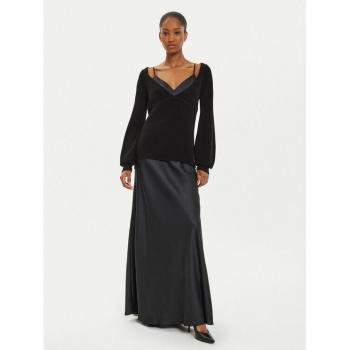 Twinset Abito Nero Raso Lungo Sottoveste M