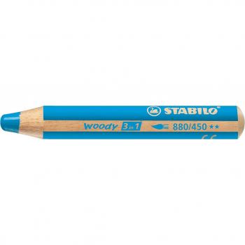 Stabilo Woody 3‑in‑1 Matita Artistica Blu Ciano – Pack di 5 pezzi