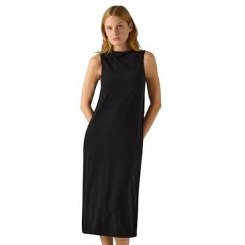 Vestido largo liso sin mangas negro