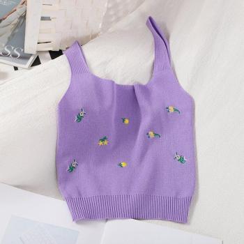 Sleeveless Pearl Knit Tank Top