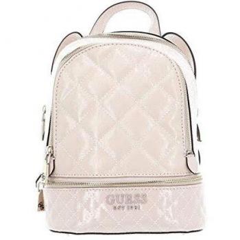 Glanz‑Rucksack Guess Queenie – Nude Farbe, Markenzeichen-Logo