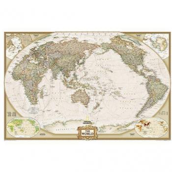 National Geographic World Pacific Centered Wall Map