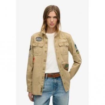 Superdry Scout Long Sleeve Shirt for Women Classic Tan Brown S