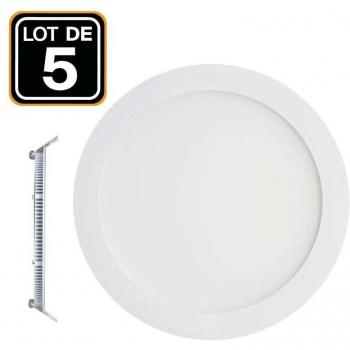 Europalamp 5 spots encastrables 12 W, blanc neutre, 4500 K (extra‑plat)