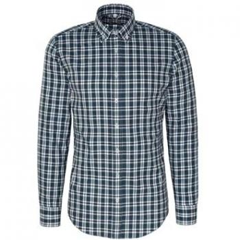 Seidensticker Flanellhemd Slim Langarm Button-Down-Kragen Karo