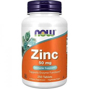 Zinc (Zinc Gluconate) 50mg, NOW FOODS, 250‑Count
