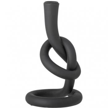 Bougeoir Flikka en Polyresin Noir 21,5 cm