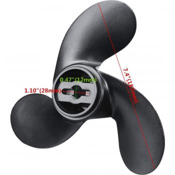 Hélice negra de 3 cuchillas 309-64107-0 para Nissan Tohatsu Evinrude Johnson 2.2-3.3HP