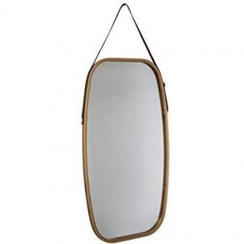 Specchio in vetro con cornice in bambù 77x43 cm
