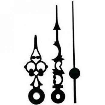 Aluminium‑Zeigersatz Antik Schwarz mit Schlitzprofil – 197028