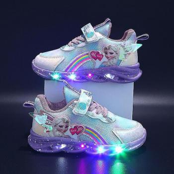 Baskets Étincelantes Jicused, Chaussures Enfants avec LED Purple UK 9
