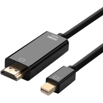 AISENS 3 Meter Mini DisplayPort to HDMI Cable (Black), Supports 4K Resolution