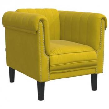 VidaXL Fauteuil en velours jaune