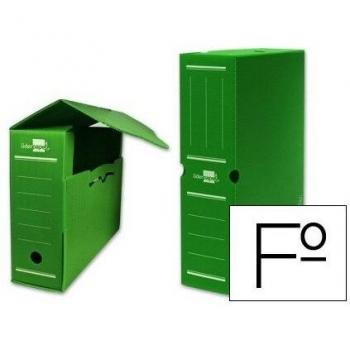 Caja archivo definitivo plastico liderpapel verde 360x260x100 mm