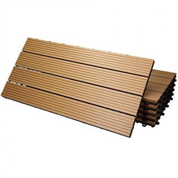ECD Germany Piastrelle Esterno WPC Colore Teak 60x30 cm Set 24