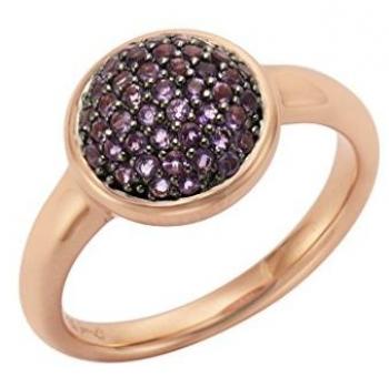 Jamelli Fingerring 925 Silber rosé vergoldet Amethyst