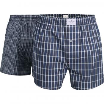 TOM TAILOR Kariertes Herren Boxershort 2er-Pack blau Größe 6