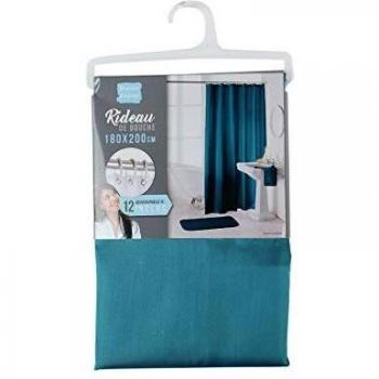 Rideau de douche uni en polyester 180 x 200 cm