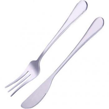 2pcs Colorful Stainless Steel Cake Cutlery Set