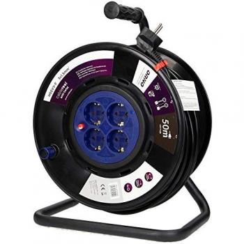 Avvolgicavo Orno 3200W Prolunga 50 m 4‑Slot