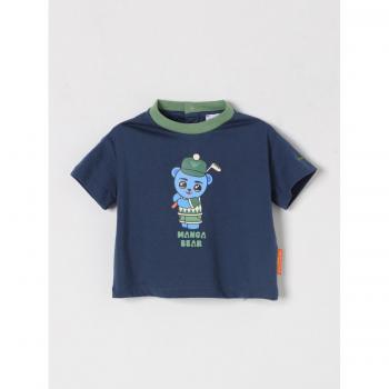 Emporio Armani – Camicia a Maniche Corti in Cotone, Taglia 24M, Design Logo Blue