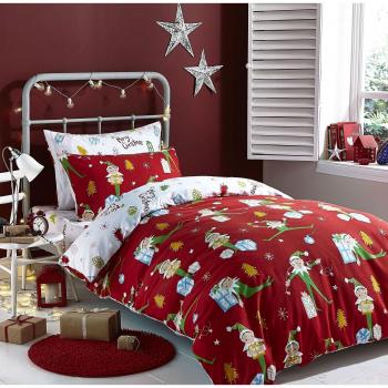 Catherine Lansfield Elfie Red Cotton Brush Set for Double Beds