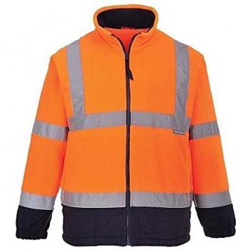 Portwest Hi-Vis Fleece Jacket, Orange/Navy, 4XL