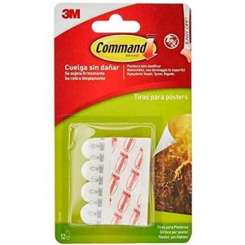 Adhesivo Colgador Poster Tira Bl 12 Pz Command