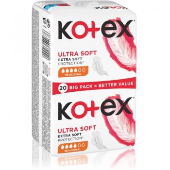 Kotex 20 pcs serviettes hygiéniques Ultra Douces Normal