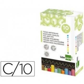 Craie Hypoallergénique Liderpapel Boîte de 10 Couleurs