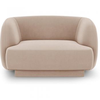 Fauteuil Confort Velours Marron Micadoni Home