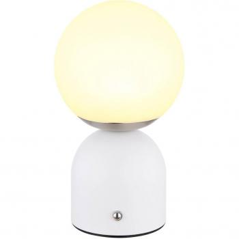 Lámpara de mesa Julsy LED, recargable, blanca, 21 cm, metal, CCT