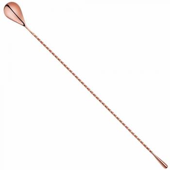 Copper Finish Extra Long Bar Spoon, 40cm, Urban Bar, Drop Shape, Gift Boxed, Model UB3077