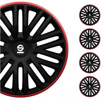 Bergamo 15-Inch Black/Red Hubcaps by Sparco