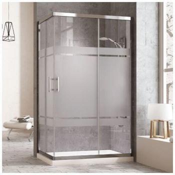 TEGLER Mampara Ducha 70x170cm Cristal Templado 2 Puertas Correderas