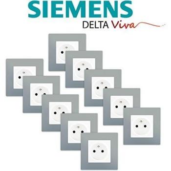 Lot de 10 Prises 2P+T Delta Viva Blanc