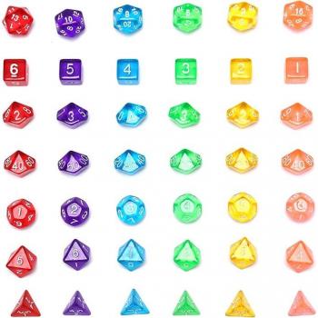 7 Dados Acrílicos de Colores para Dungeons & Dragons