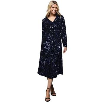 Cobalt Mid-Length Velvet Sequin Wrap Dress by Dorothy Perkins