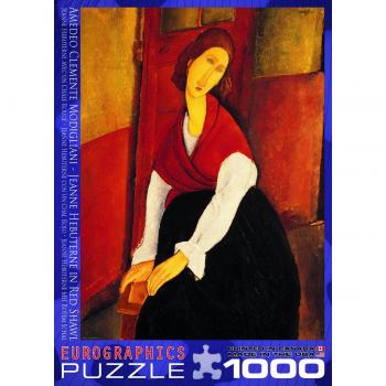 EuroGraphics 1000‑Teile-Modell: Jeanne Hebutern mit rotem Schal, Modigliani Kunstpuzzle