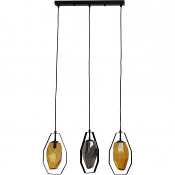 Sospensione Elegante Kare Diamond Fever Nera 3 Luminari